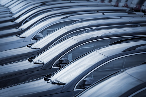 rental vehicles in blue